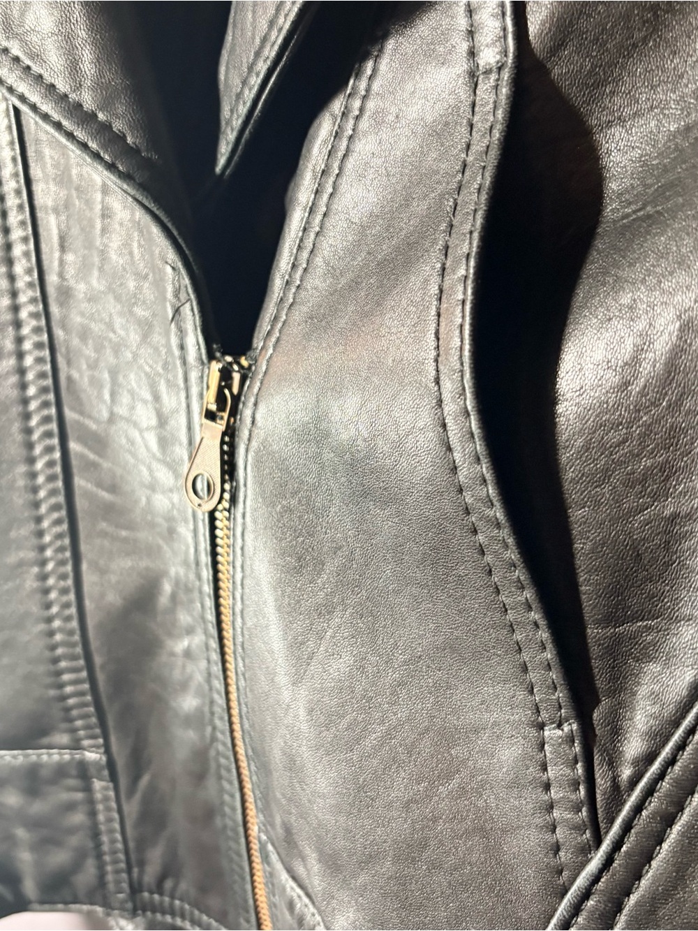 Vintage Linea Pelle Black Leather Moto Jacket Cropped Dolman Sleeve M - Picture 6 of 9